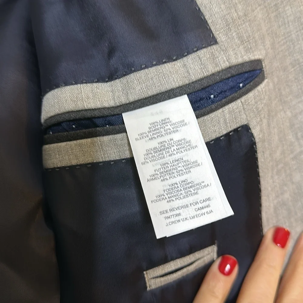 J. Crew Ludlow Ormezzano linen blend blazer Sz40R Grey